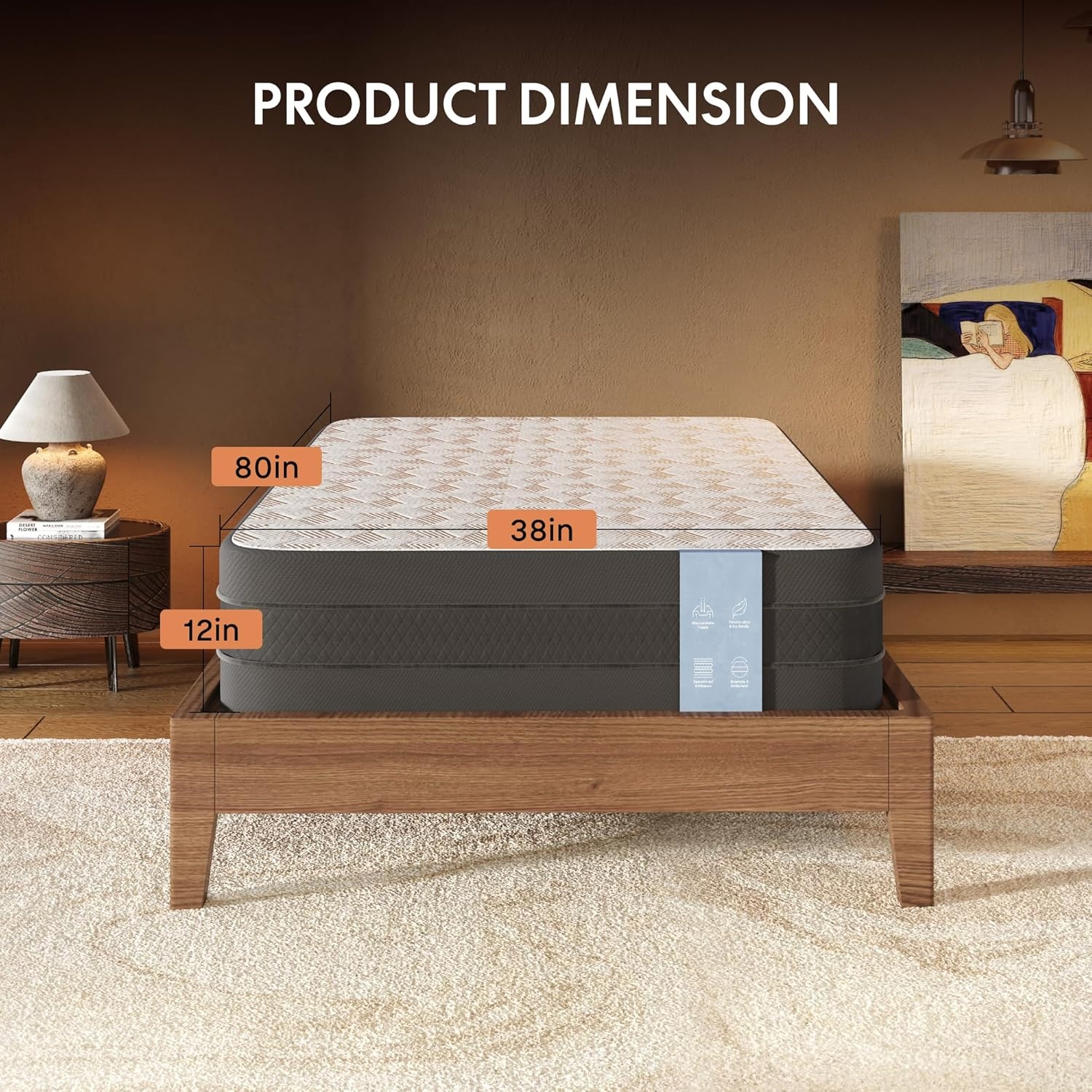 image:imageFLEXISPOT 10 Queen Size Cooling Gel Memory Foam Mattress Viscose from Bamboo Medium Firm 10Year Warranty MattressinABox CertiPUR amp OekoTEX Certified Washable FireResistantTwin XL