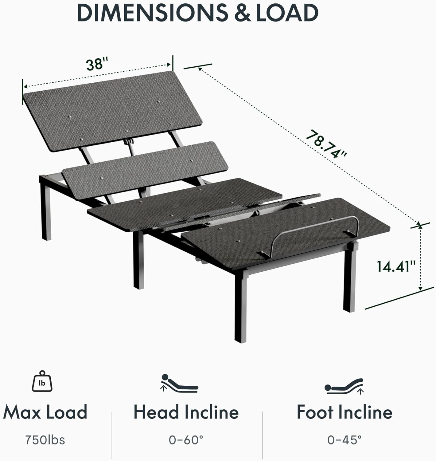 image:imageFLEXISPOT Adjustable Bed Frame Base Queen Head and Foot Incline Zero Gravity OneTouch Flat 2 Memory Settings Wireless Remote Flashlight Whisper Quiet Durable Motor Mattress Holder S2EPROTwin XL