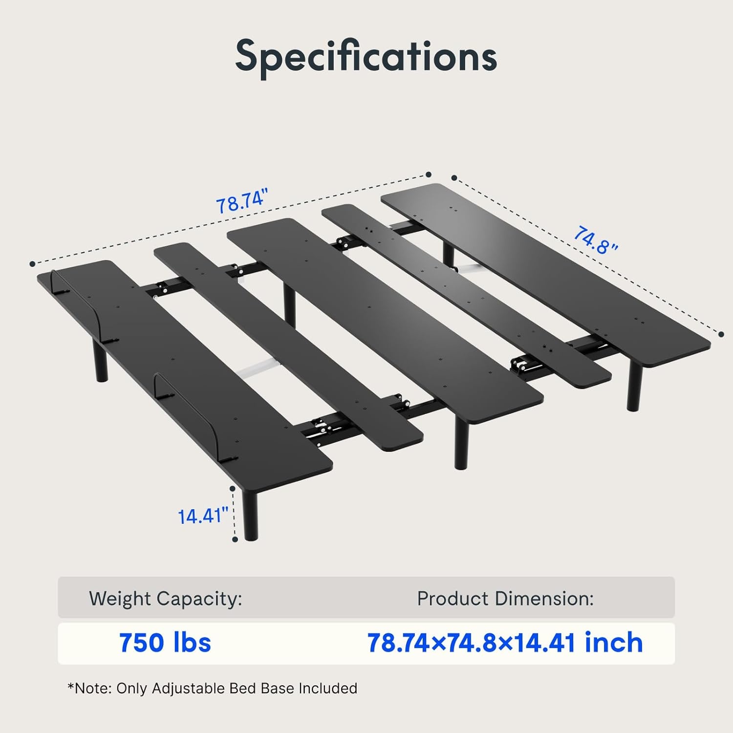 image:imageFLEXISPOT Adjustable Bed Frame Base Queen Head and Foot Incline Zero Gravity OneTouch Flat 2 Memory Settings Wireless Remote Flashlight Whisper Quiet Durable Motor Mattress Holder S2EPROKing