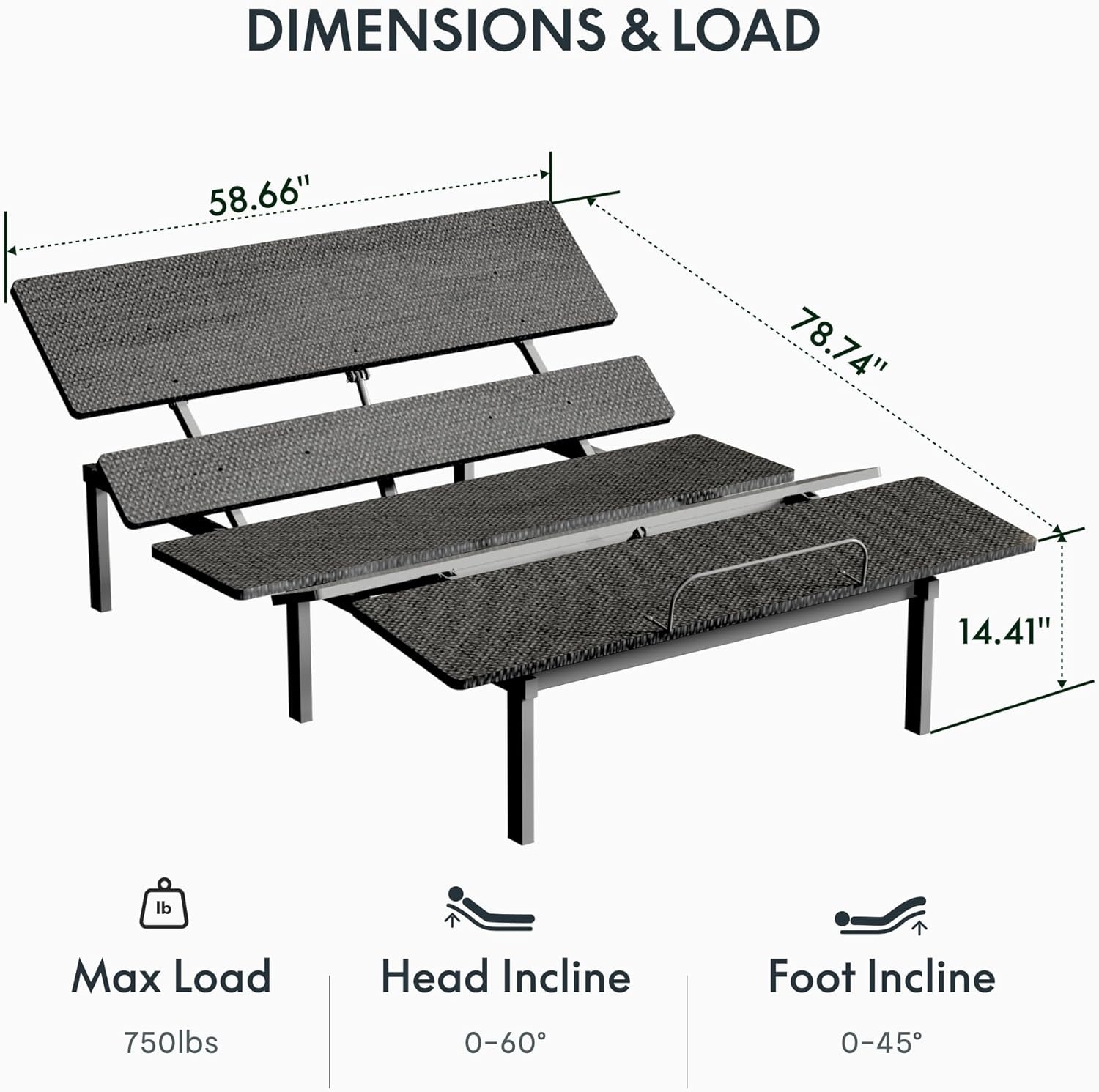 image:imageFLEXISPOT Adjustable Bed Frame Base Queen Head and Foot Incline Zero Gravity OneTouch Flat 2 Memory Settings Wireless Remote Flashlight Whisper Quiet Durable Motor Mattress Holder S2EPROQueen