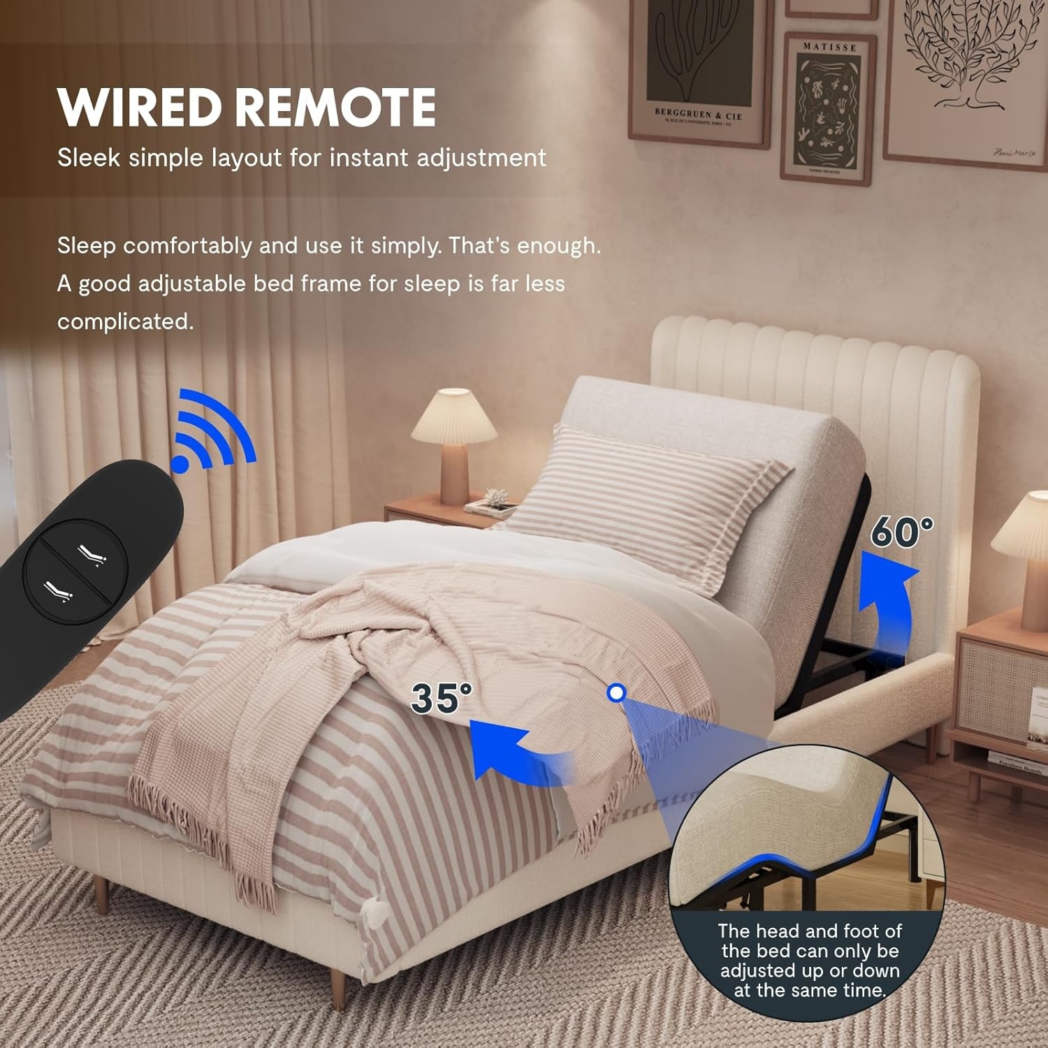 image:imageFLEXISPOT Queen Size Adjustable Bed Frame Base with 10 Inch Gel Memory Foam Mattress Simultaneous Head amp Foot Incline Viscose from Bamboo Medium Firm CertiPUR amp OekoTEX CertifiedTwin XL