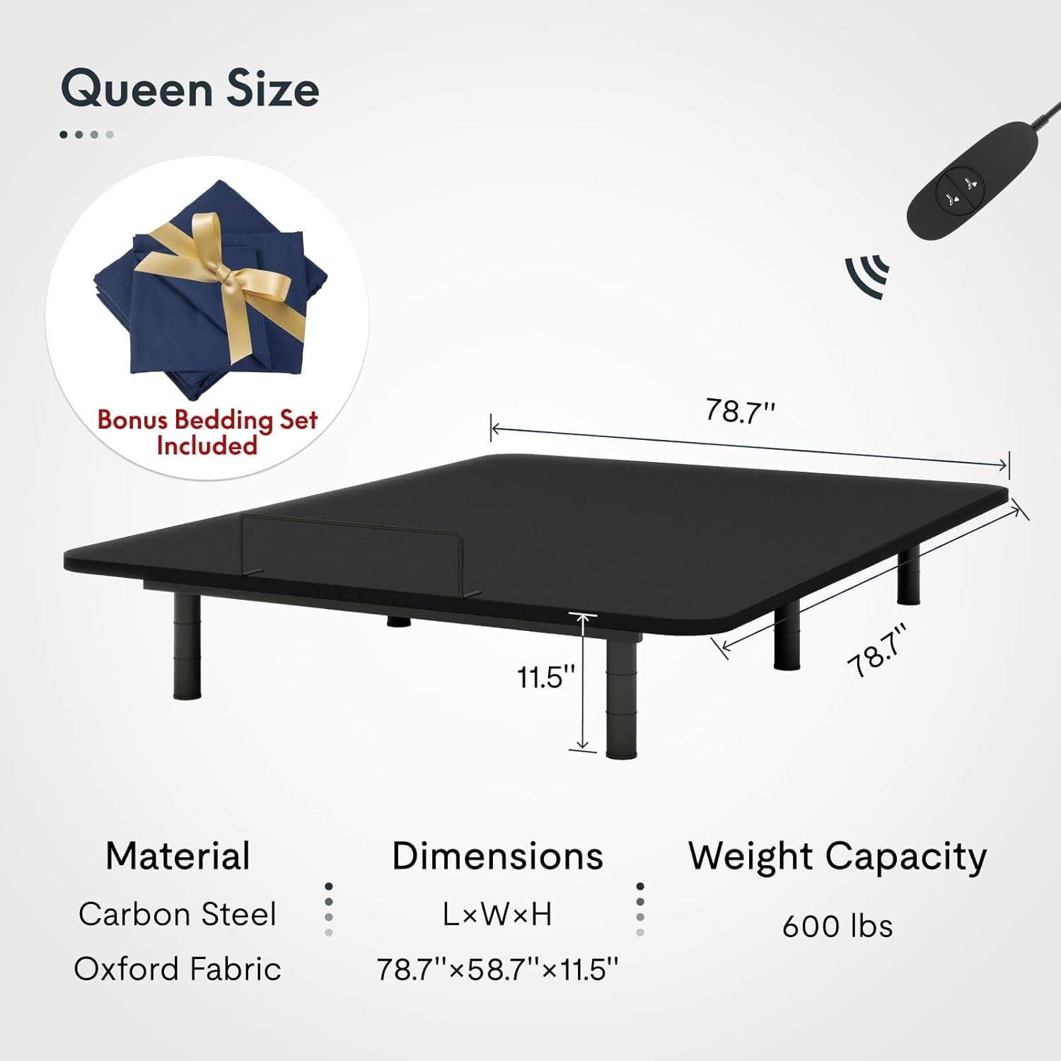 image:imageFLEXISPOT Queen Size Adjustable Bed Frame Base with 10 Inch Gel Memory Foam Mattress Simultaneous Head amp Foot Incline Viscose from Bamboo Medium Firm CertiPUR amp OekoTEX CertifiedQueen