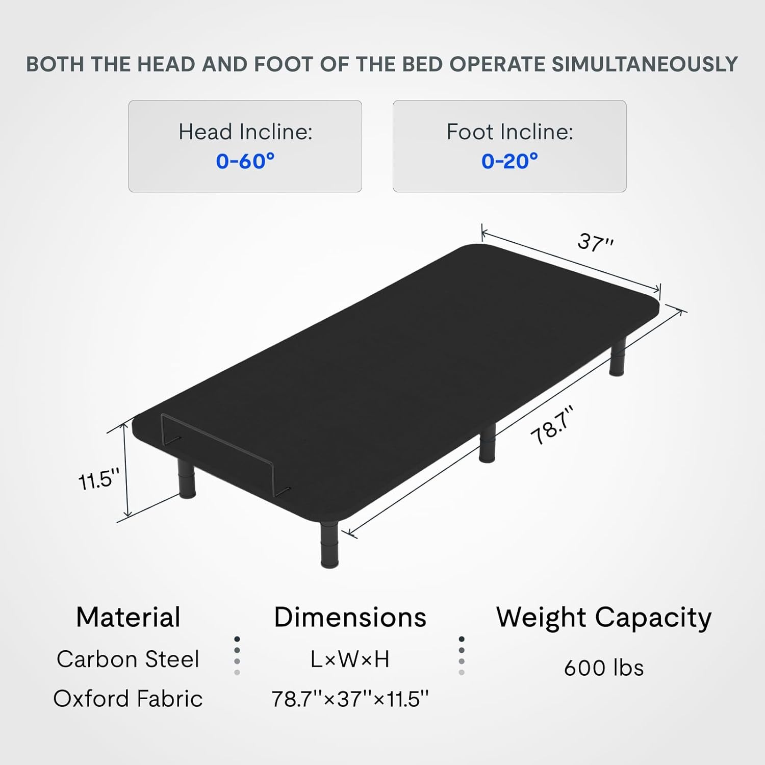 image:imageFLEXISPOT Queen Size Adjustable Bed Frame Base with 10 Inch Gel Memory Foam Mattress Simultaneous Head amp Foot Incline Viscose from Bamboo Medium Firm CertiPUR amp OekoTEX CertifiedTwin XL