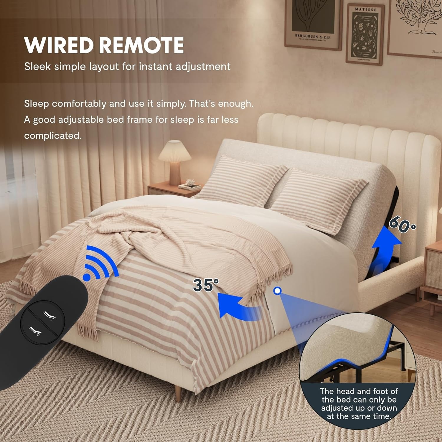 image:imageFLEXISPOT Queen Size Adjustable Bed Frame Base with 10 Inch Gel Memory Foam Mattress Simultaneous Head amp Foot Incline Viscose from Bamboo Medium Firm CertiPUR amp OekoTEX CertifiedQueen