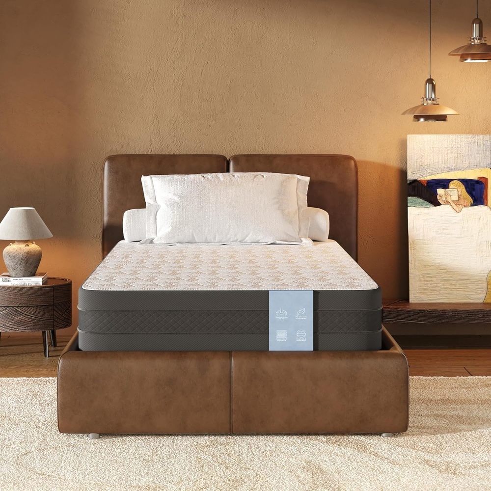 image:imageFLEXISPOT 10 Queen Size Cooling Gel Memory Foam Mattress Viscose from Bamboo Medium Firm 10Year Warranty MattressinABox CertiPUR amp OekoTEX Certified Washable FireResistantTwin XL