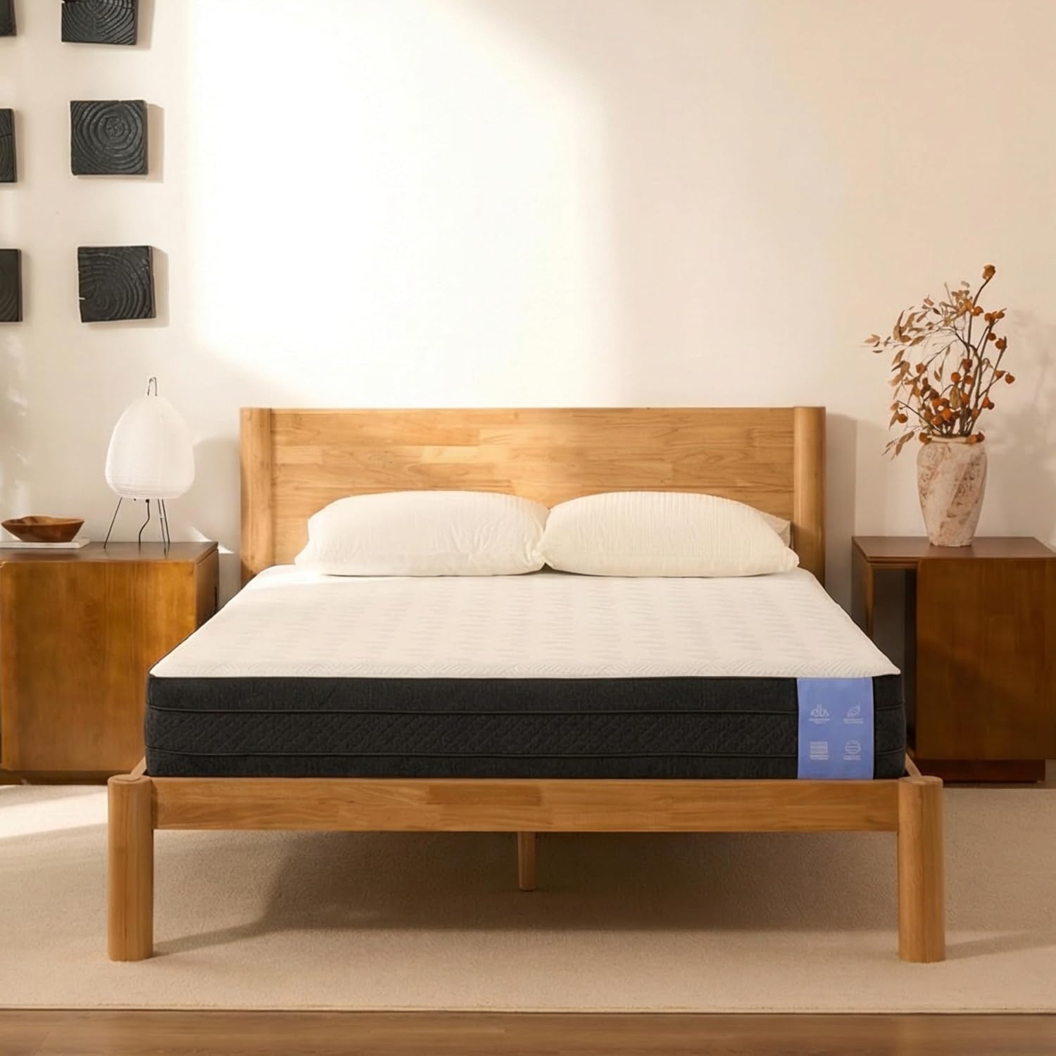 image:imageFLEXISPOT Hako G2 Japanese Joinery Bed Frame Solid Rubberwood Queen Platform Bed IAS amp SGS Certified Japandi Minimalist Style NoiseFree No Tools Assembly 10Year Warranty Natural OakNatural Oak