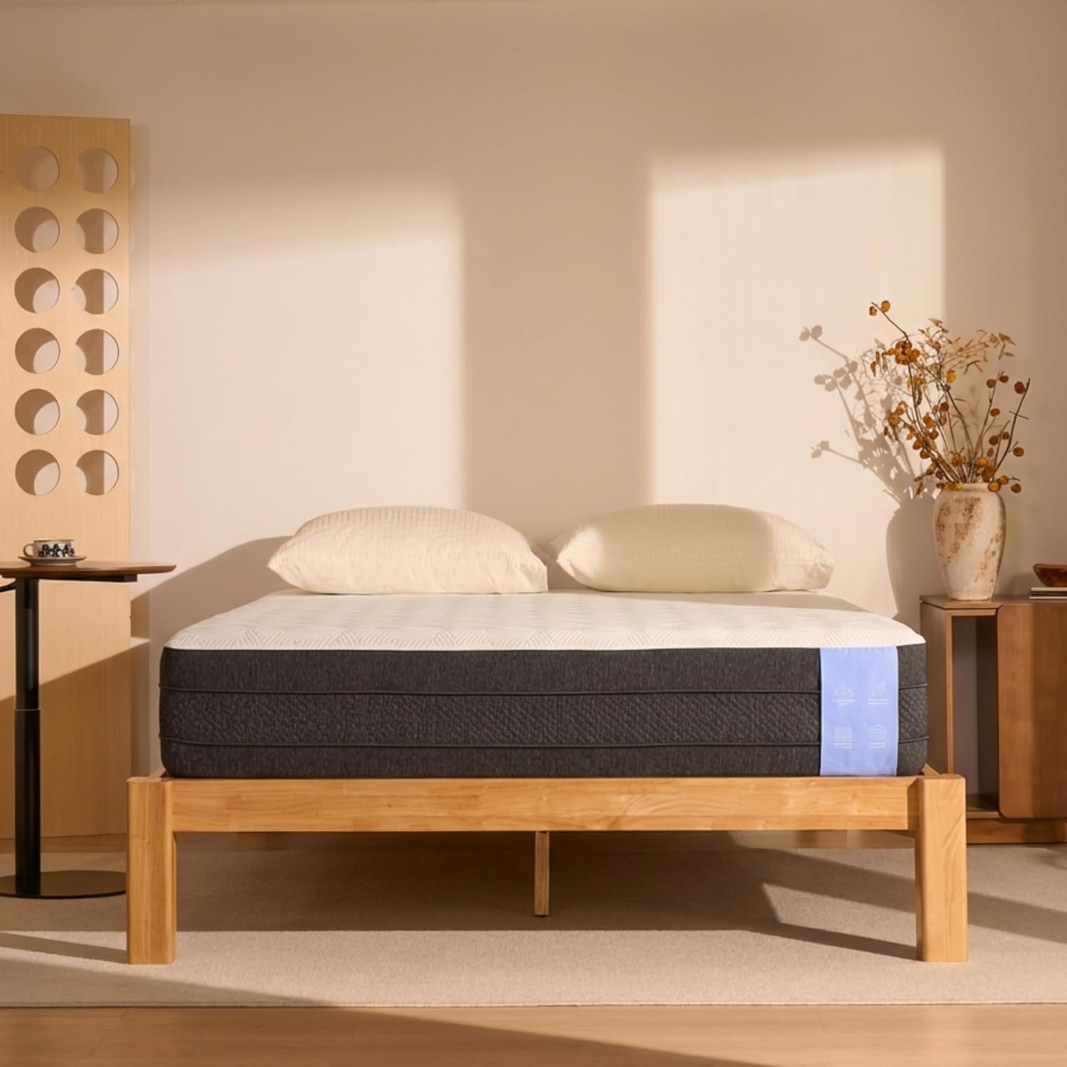 image:imageFLEXISPOT Hako G2 Japanese Joinery Bed Frame Solid Rubberwood Queen Platform Bed IAS amp SGS Certified Japandi Minimalist Style NoiseFree No Tools Assembly 10Year Warranty Natural OakNatural Oak