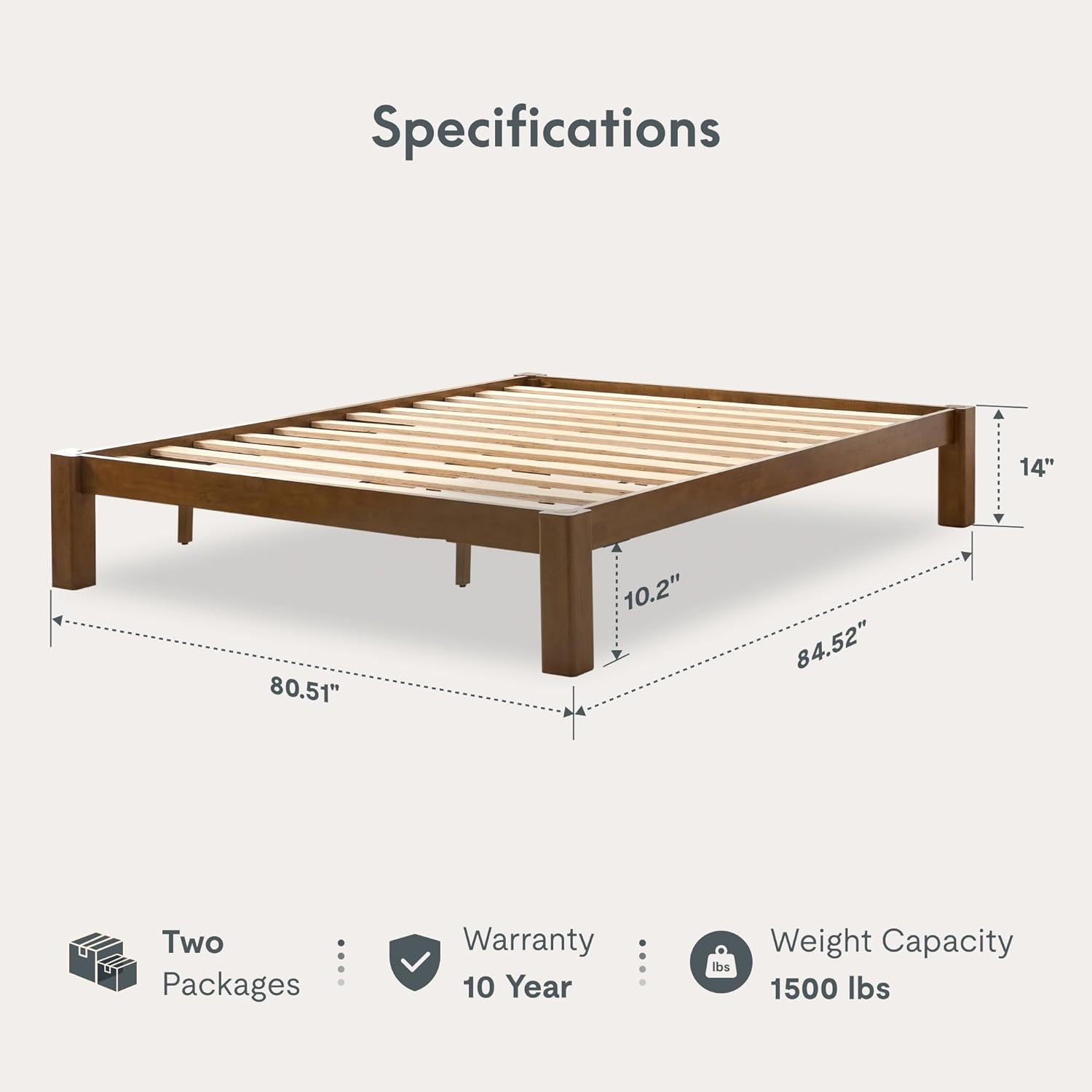 image:imageFLEXISPOT Hako G2 Japanese Joinery Bed Frame Solid Rubberwood Queen Platform Bed IAS amp SGS Certified Japandi Minimalist Style NoiseFree No Tools Assembly 10Year Warranty Natural OakWalnut