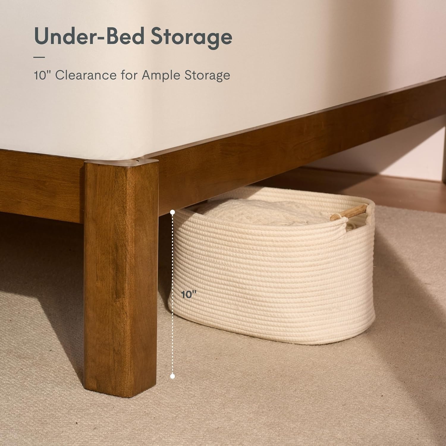 image:imageFLEXISPOT Hako G2 Japanese Joinery Bed Frame Solid Rubberwood Queen Platform Bed IAS amp SGS Certified Japandi Minimalist Style NoiseFree No Tools Assembly 10Year Warranty Natural OakWalnut