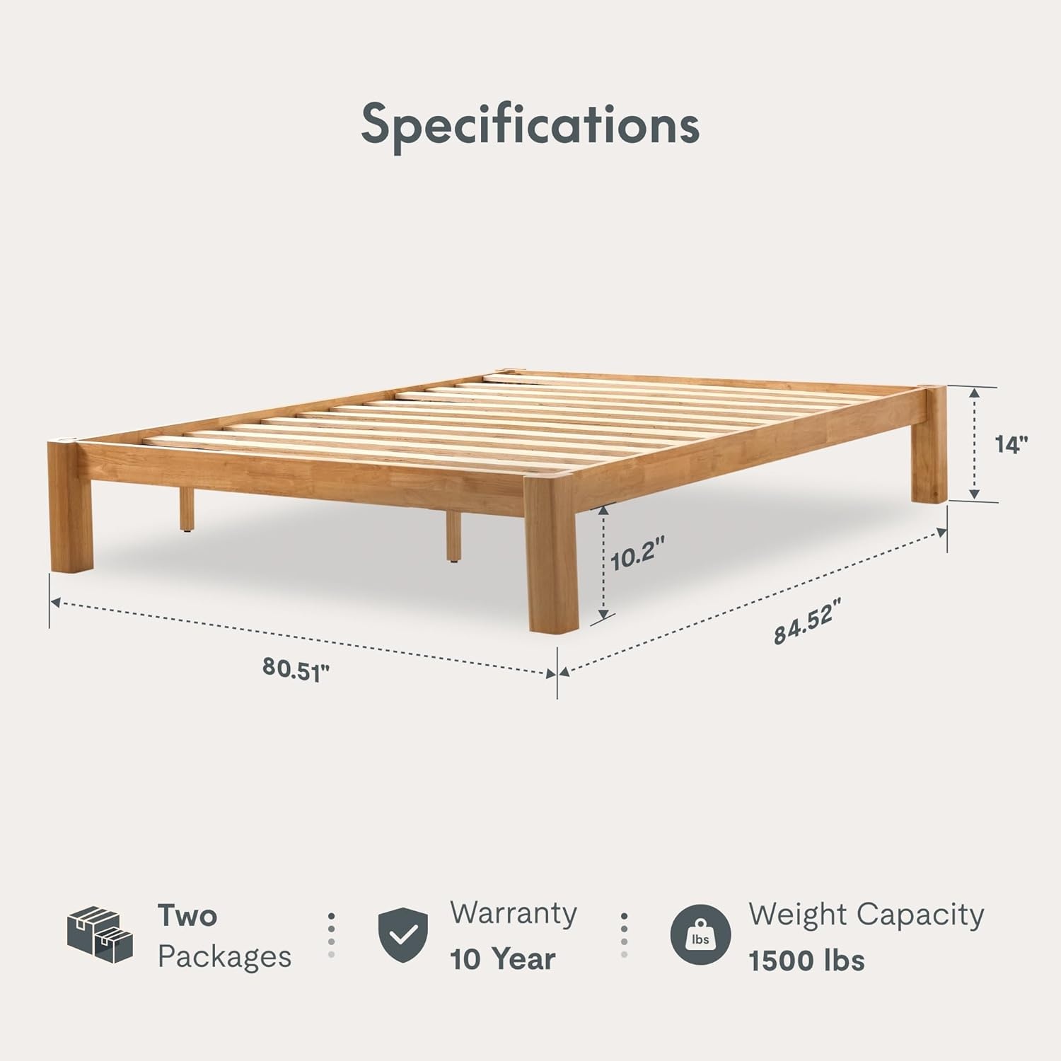 image:imageFLEXISPOT Hako G2 Japanese Joinery Bed Frame Solid Rubberwood Queen Platform Bed IAS amp SGS Certified Japandi Minimalist Style NoiseFree No Tools Assembly 10Year Warranty Natural OakNatural Oak
