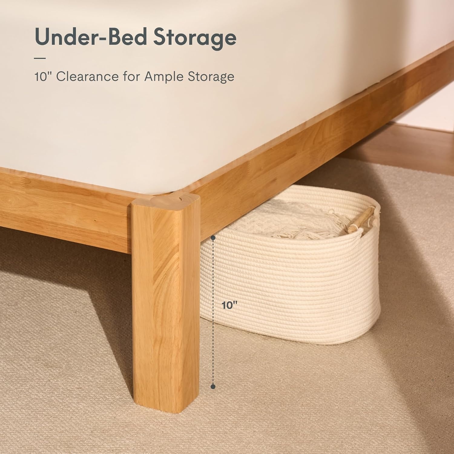 image:imageFLEXISPOT Hako G2 Japanese Joinery Bed Frame Solid Rubberwood Queen Platform Bed IAS amp SGS Certified Japandi Minimalist Style NoiseFree No Tools Assembly 10Year Warranty Natural OakNatural Oak