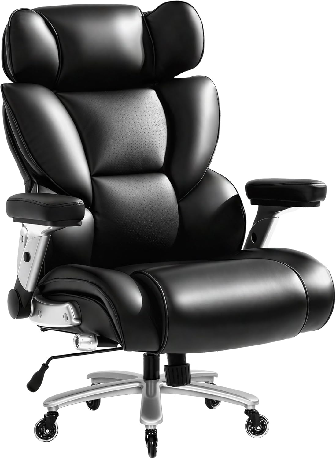 image:imageFLEXISPOT 600lbs Big and Tall Office Chair for Heavy People Heavy Duty Computer Desk Chair with Dynamic Lumbar Support 2D Armrest Blade Wheels Chairs for Home Office Gaming Working Leather BlackBlackleather