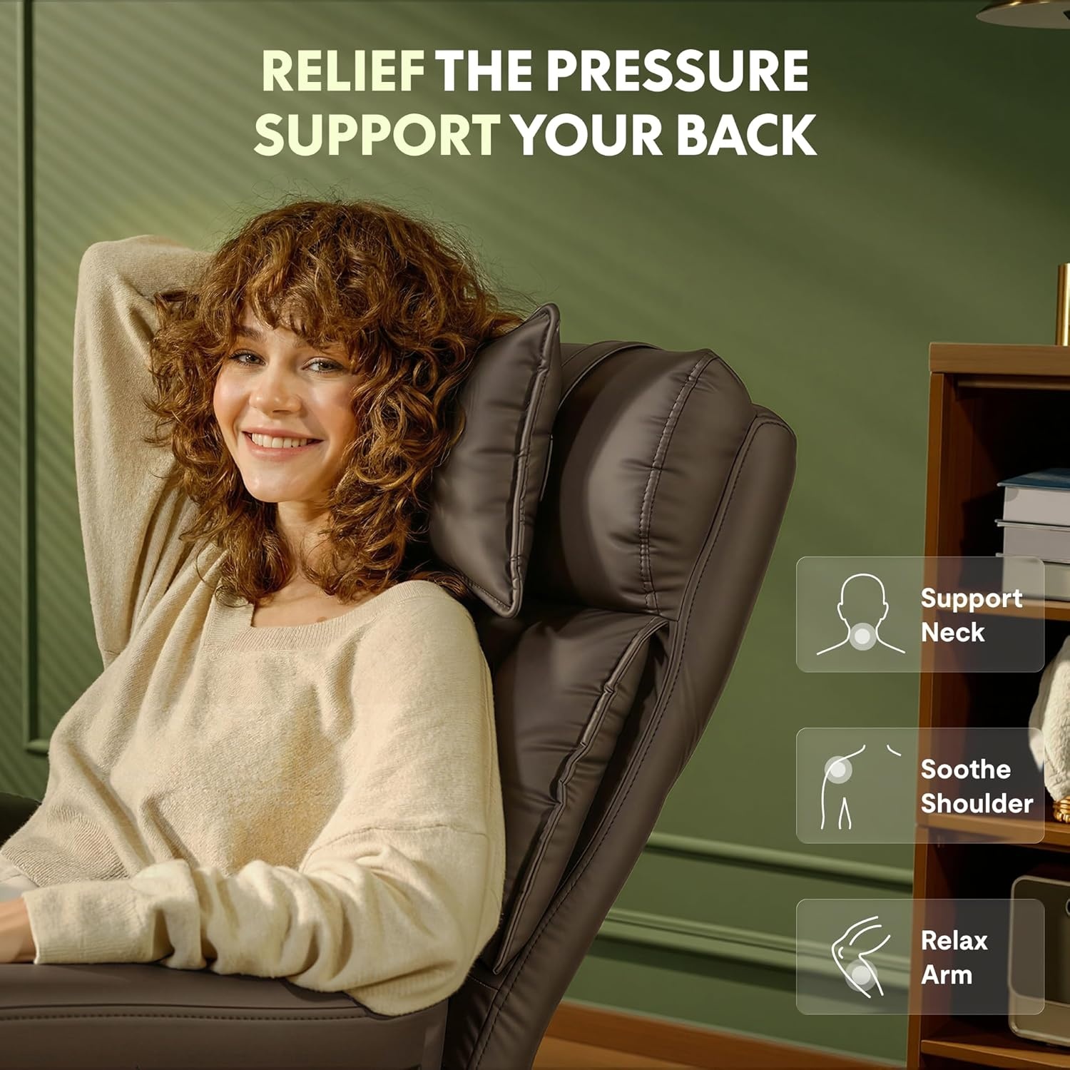 image:imageFLEXISPOT Oversized Big and Tall Office Chair 180 Flip Armrests for PetsampCross Legged Computer Desk Chair with Footrest Lounge Chairs for Home Office Gaming Working ScratchSafe Air Leather BeigeBrownleather