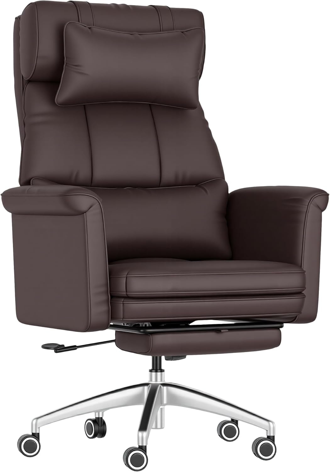 image:imageFLEXISPOT Oversized Big and Tall Office Chair 180 Flip Armrests for PetsampCross Legged Computer Desk Chair with Footrest Lounge Chairs for Home Office Gaming Working ScratchSafe Air Leather BeigeBrownleather