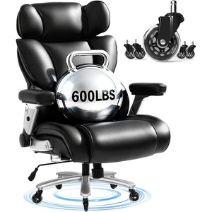 image:imageFLEXISPOT 600lbs Big and Tall Office Chair for Heavy People Heavy Duty Computer Desk Chair with Dynamic Lumbar Support 2D Armrest Blade Wheels Chairs for Home Office Gaming Working Leather BlackBlackleather