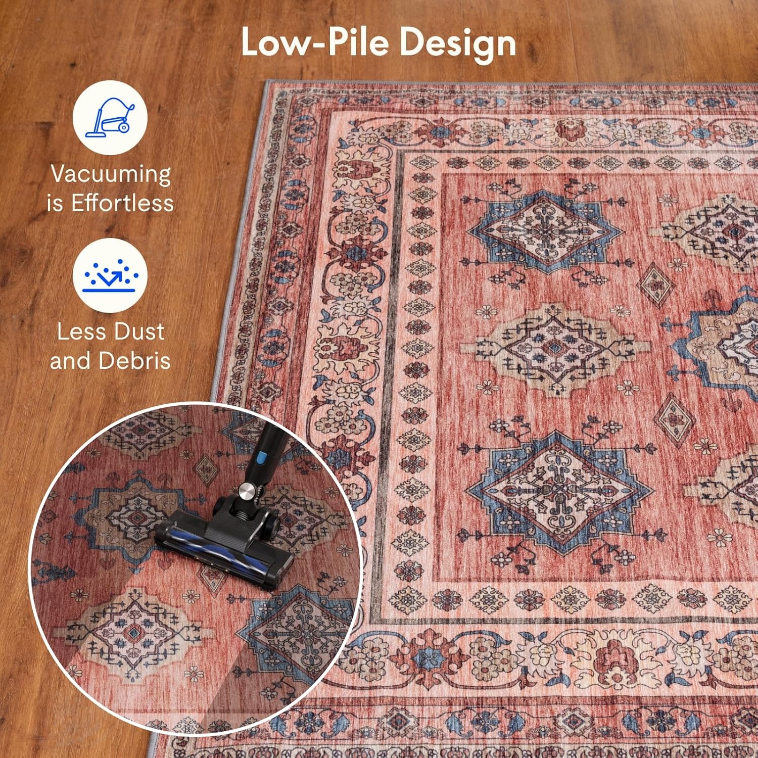 image:imageFLEXISPOT 4x6 Washable Area Rug Patented NonSlip Carpet Low Pile Child amp Pet Friendly HighGrip Rug Pad Included Ideal for Entryway Living Room amp Bedroom Mint Mirage
