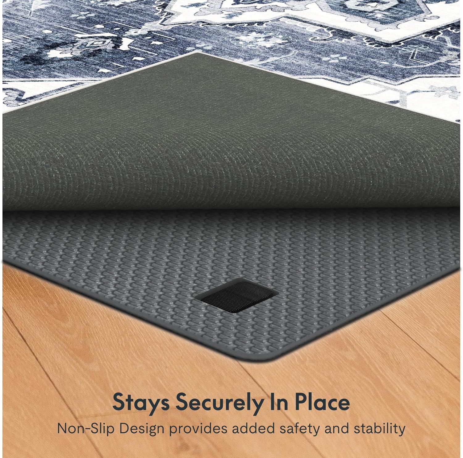 image:imageFLEXISPOT 8x10 Washable Area Rug Patented NonSlip Carpet Low Pile Child amp Pet Friendly HighGrip Rug Pad Included Ideal for Entryway Living Room amp Bedroom Royal Indigo