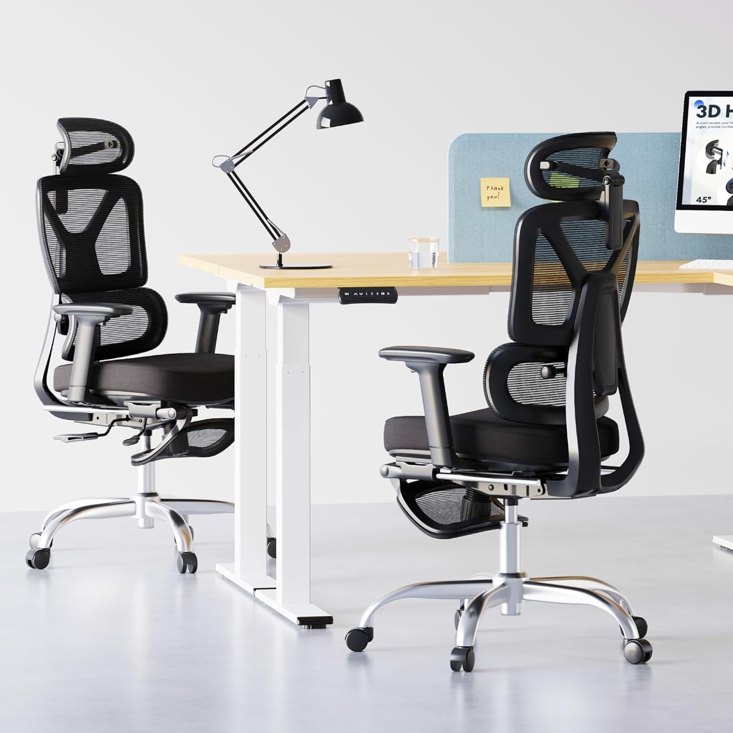 image:imageFLEXISPOT ErgoX Premium Ergonomic Office Chair with Footrest Adjustable 3D Armrests Dynamic Lumbar Support Recline amp Tilt Function Mesh Seat for Home amp Office Use BlackCloudtech Black