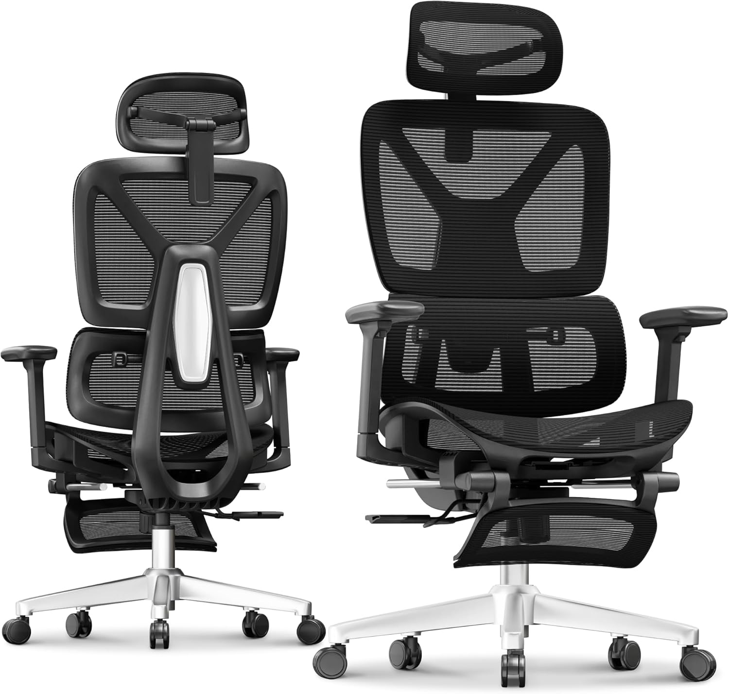 image:imageFLEXISPOT ErgoX Premium Ergonomic Office Chair with Footrest Adjustable 3D Armrests Dynamic Lumbar Support Recline amp Tilt Function Mesh Seat for Home amp Office Use BlackBreathable Black