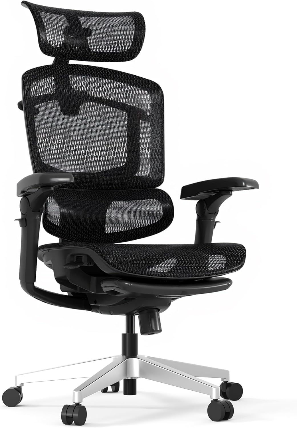 image:imageFLEXISPOT ErgoX Premium Ergonomic Office Chair with Footrest Adjustable 3D Armrests Dynamic Lumbar Support Recline amp Tilt Function Mesh Seat for Home amp Office Use BlackBreathable Black