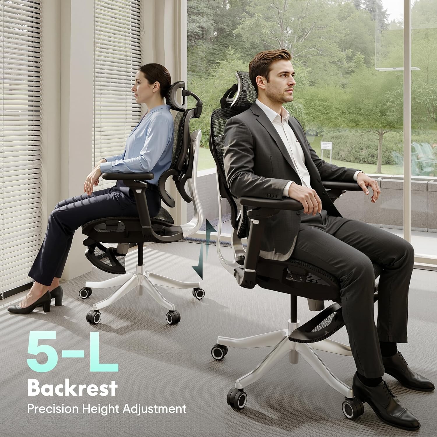 image:imageFLEXISPOT ErgoX Premium Ergonomic Office Chair with Footrest Adjustable 3D Armrests Dynamic Lumbar Support Recline amp Tilt Function Mesh Seat for Home amp Office Use BlackBreathable Black