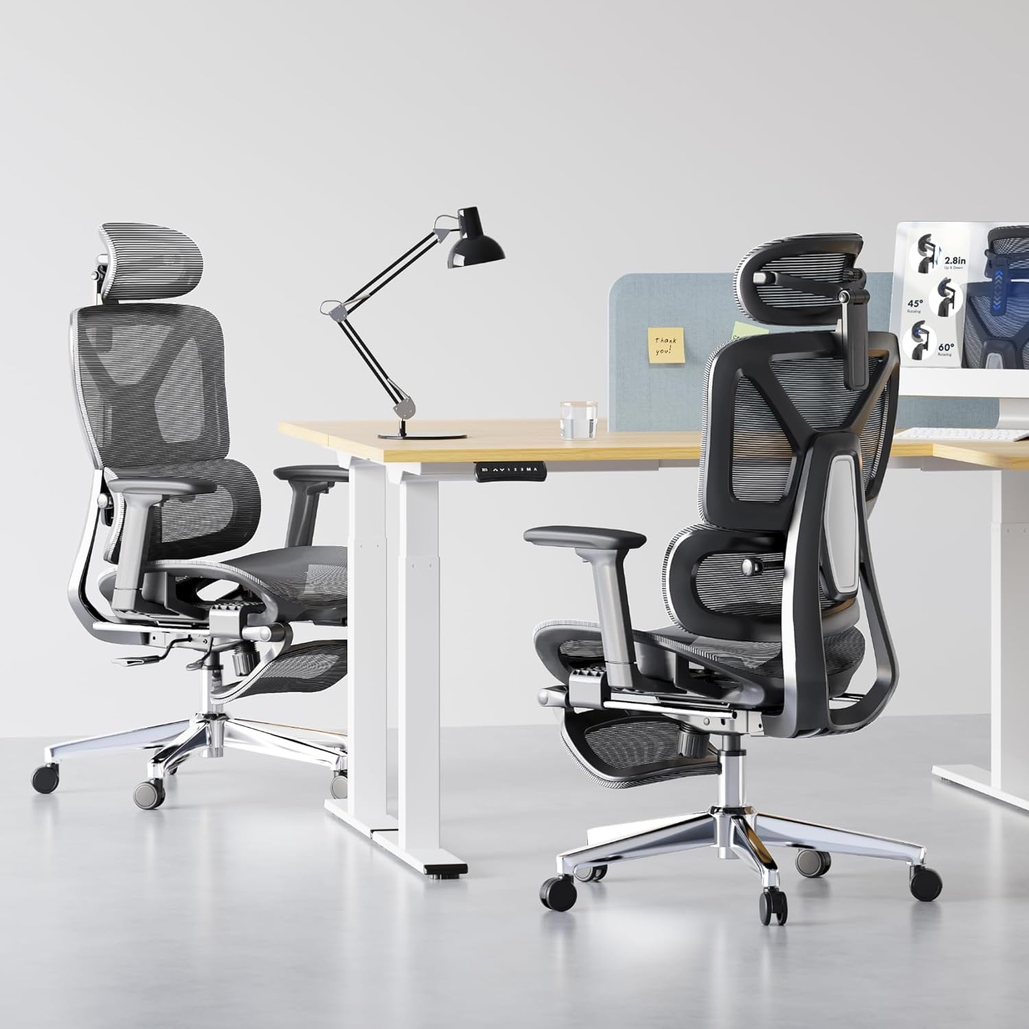 image:imageFLEXISPOT ErgoX Premium Ergonomic Office Chair with Footrest Adjustable 3D Armrests Dynamic Lumbar Support Recline amp Tilt Function Mesh Seat for Home amp Office Use BlackBreathable Dark Grey