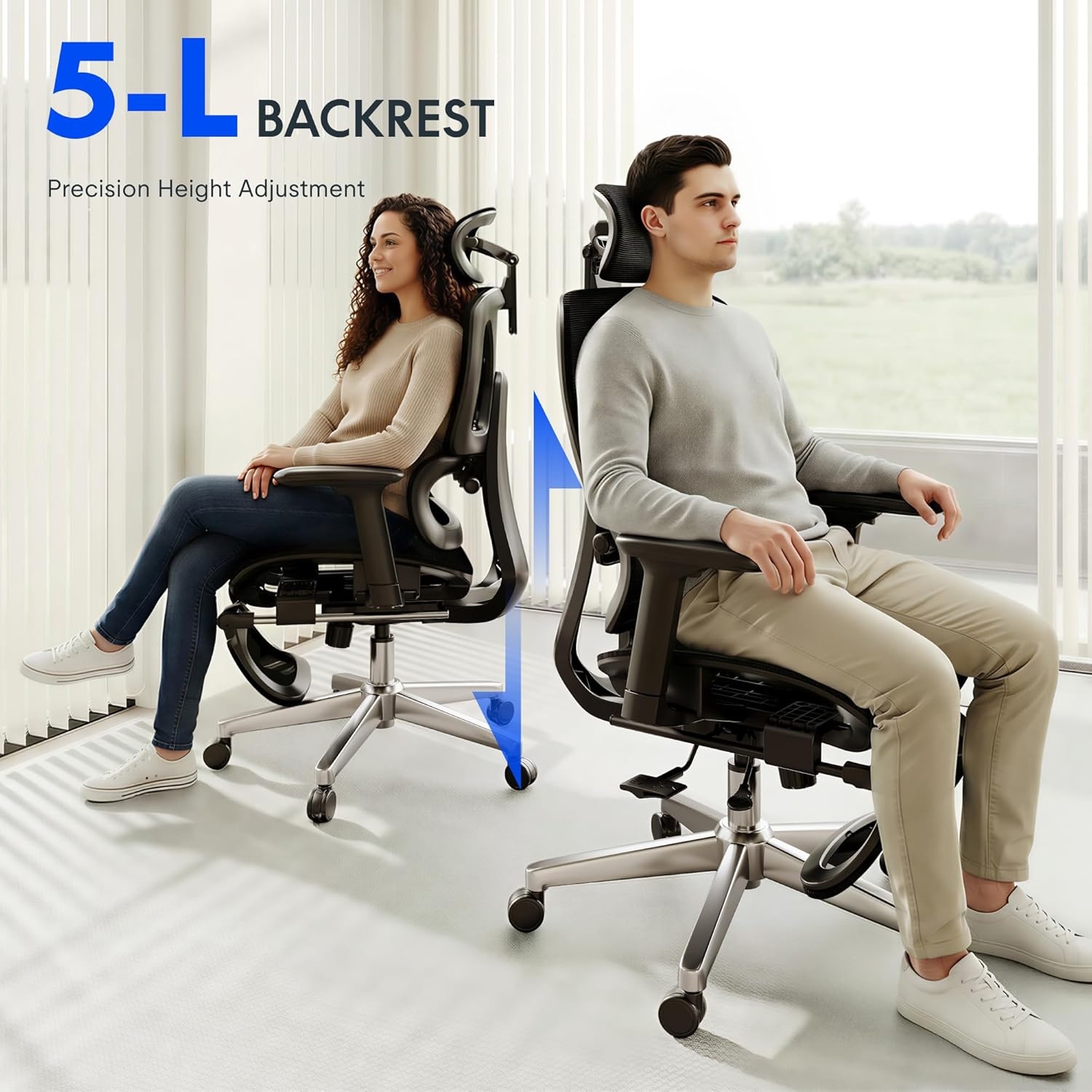 image:imageFLEXISPOT ErgoX Premium Ergonomic Office Chair with Footrest Adjustable 3D Armrests Dynamic Lumbar Support Recline amp Tilt Function Mesh Seat for Home amp Office Use BlackCloudtech Black