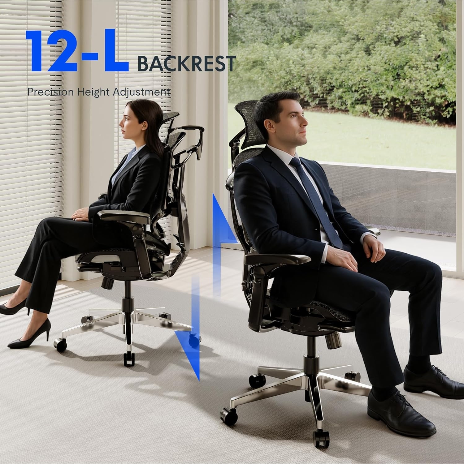 image:imageFLEXISPOT ErgoX Premium Ergonomic Office Chair with Footrest Adjustable 3D Armrests Dynamic Lumbar Support Recline amp Tilt Function Mesh Seat for Home amp Office Use BlackCloudtech Black