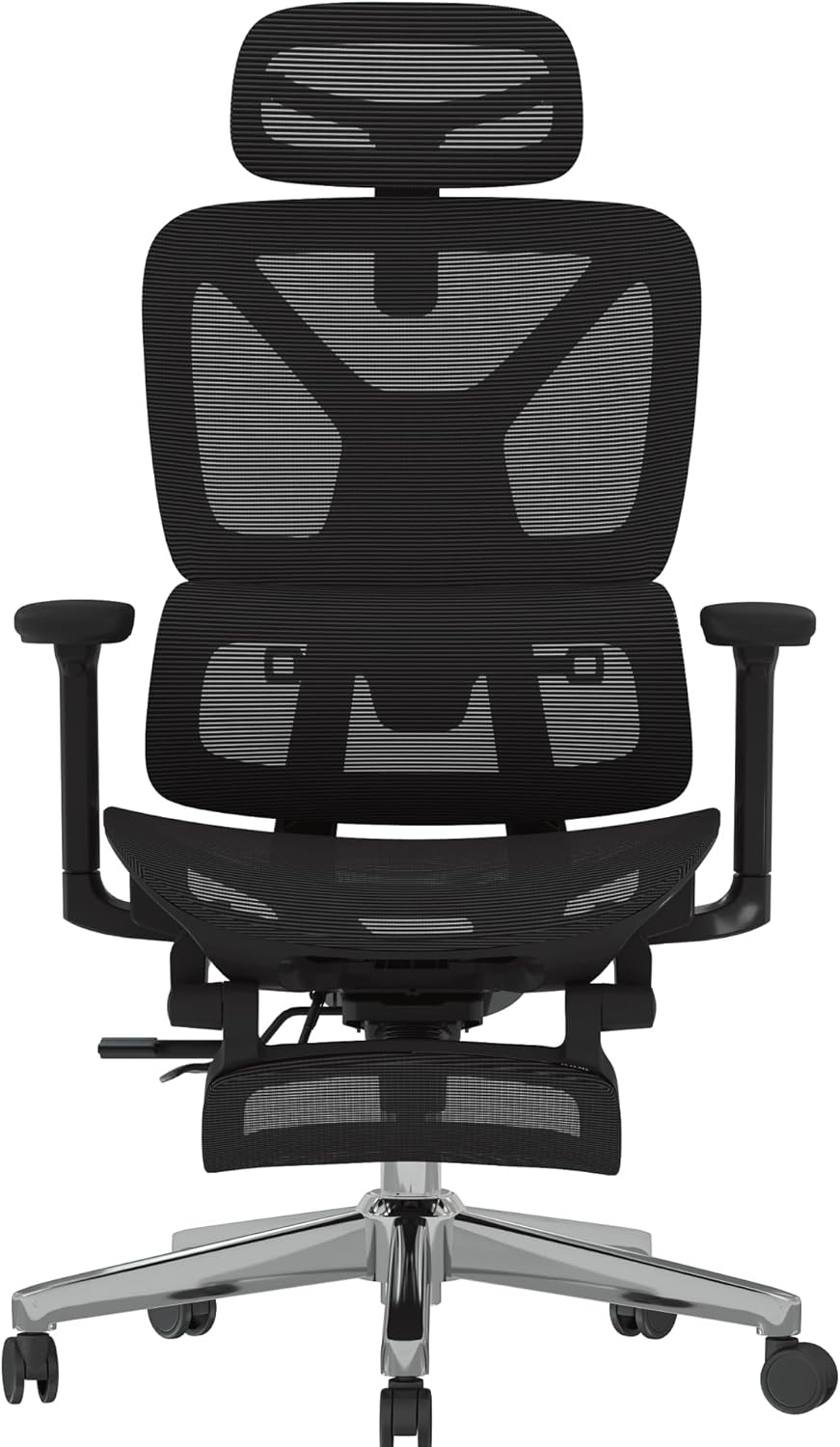 image:imageFLEXISPOT ErgoX Premium Ergonomic Office Chair with Footrest Adjustable 3D Armrests Dynamic Lumbar Support Recline amp Tilt Function Mesh Seat for Home amp Office Use BlackBreathable Black
