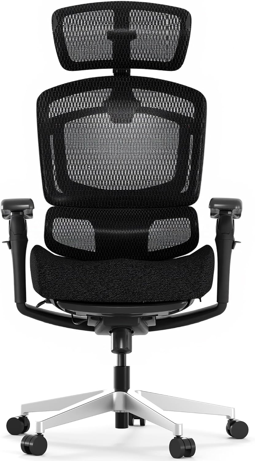 image:imageFLEXISPOT ErgoX Premium Ergonomic Office Chair with Footrest Adjustable 3D Armrests Dynamic Lumbar Support Recline amp Tilt Function Mesh Seat for Home amp Office Use BlackCloudtech Black