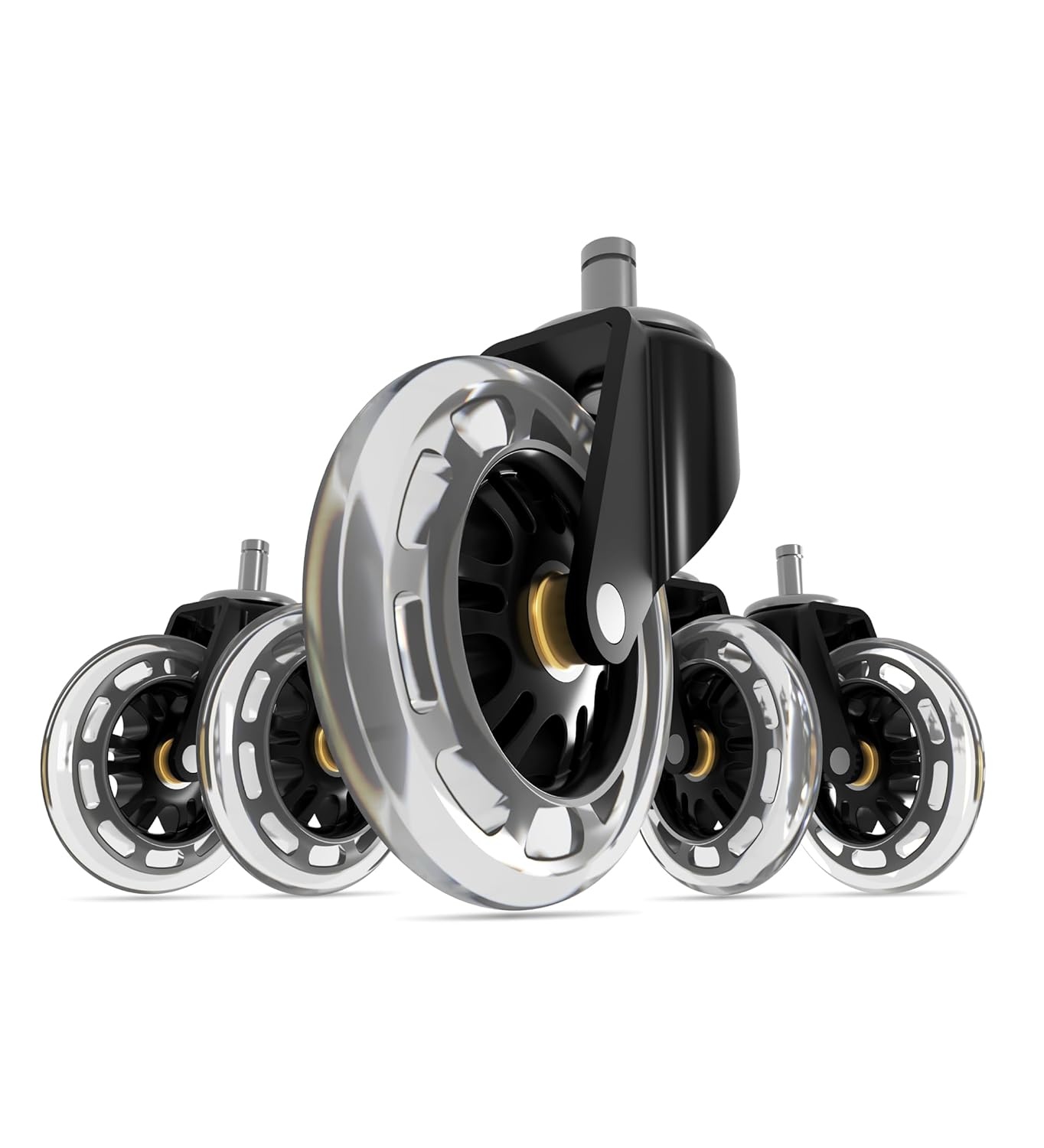 image:imageFLEXISPOT HeavyDuty Office Chair Casters 3 Universal Replacement Wheels for All Floors Smooth amp Silent Polyurethane Rollerblade Style Fits 98 Set of 5