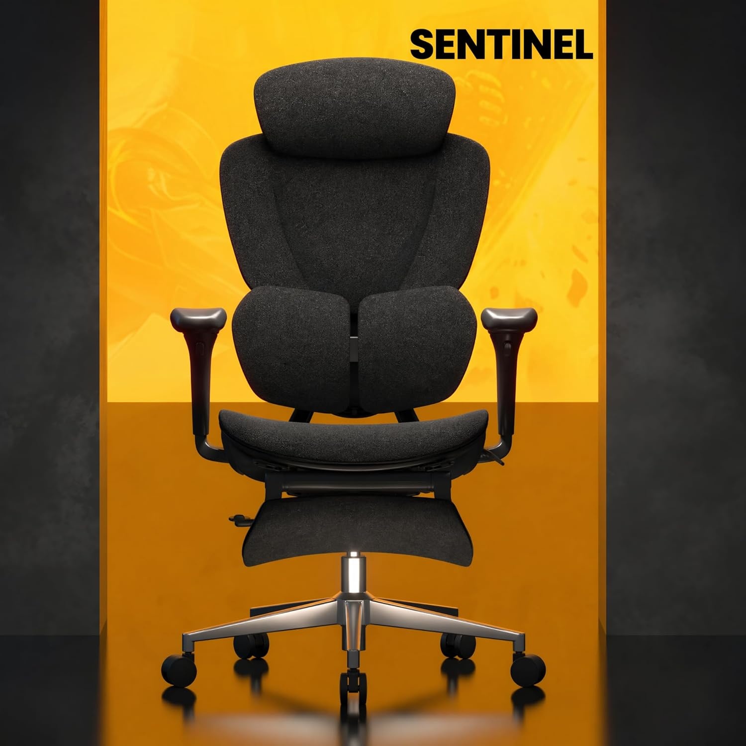 image:imageFLEXISPOT Sentinel Ergonomic Gaming Chair with 3Year Warranty DualWing Adaptive Lumbar 3D Armrests 120 3Position Recline HeightAdjustable Backrest Premium Computer Desk Chair for Home amp OfficeBlack
