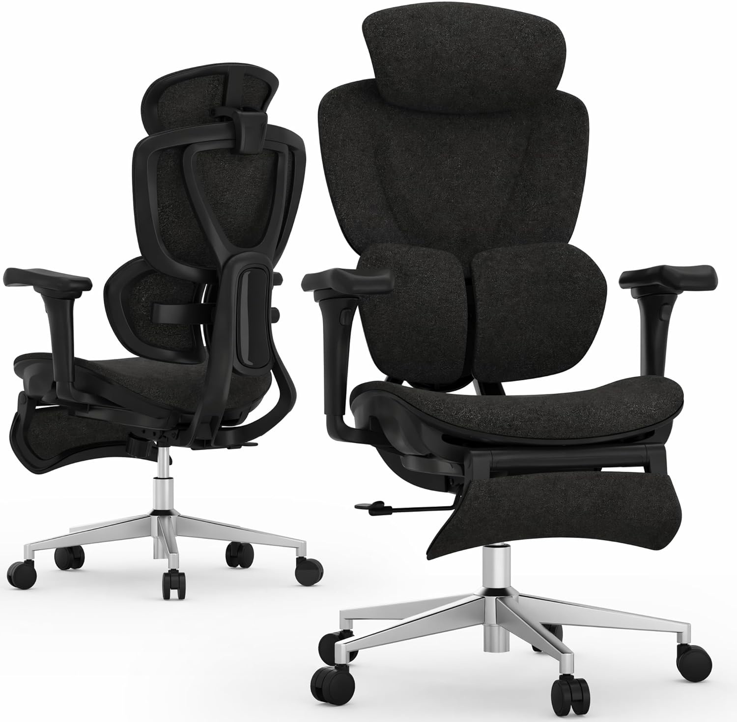 image:imageFLEXISPOT Sentinel Ergonomic Gaming Chair with 3Year Warranty DualWing Adaptive Lumbar 3D Armrests 120 3Position Recline HeightAdjustable Backrest Premium Computer Desk Chair for Home amp OfficeBlack