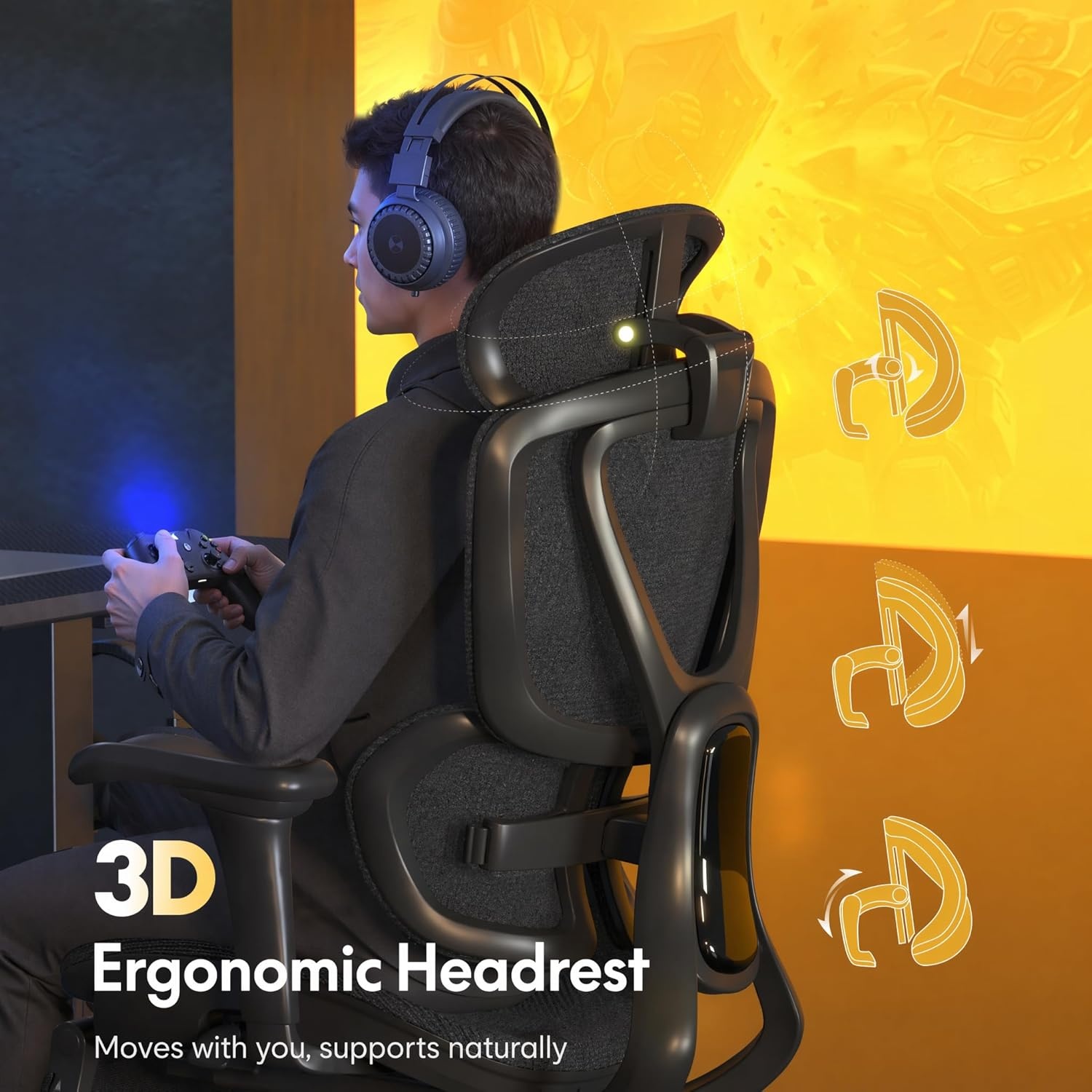 image:imageFLEXISPOT Sentinel Ergonomic Gaming Chair with 3Year Warranty DualWing Adaptive Lumbar 3D Armrests 120 3Position Recline HeightAdjustable Backrest Premium Computer Desk Chair for Home amp OfficeBlack