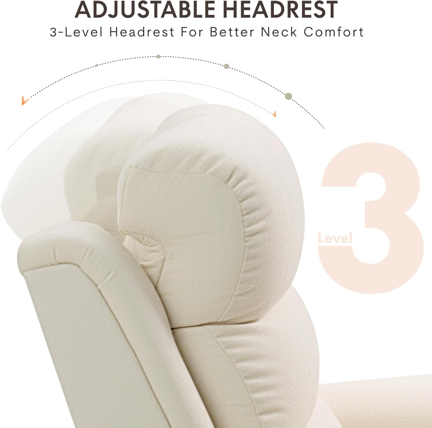 image:imageFLEXISPOT Souffle Swivel Rocker Recliner Chair for Adults Nursery Rocking Glider Chair with Massage amp Heat FSC Wood Frame Manual Recliner for Living Room Nursery amp Relaxation Light GreyWhite