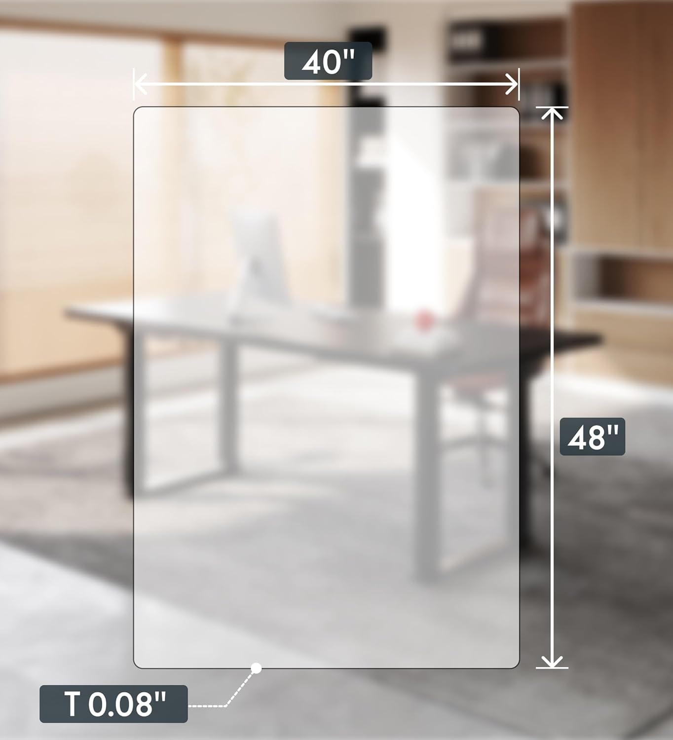 image:imageFlexiSpot 40 48 inches Clear Office Chair Mat for Hard Floors SoftFlex Floor Protector for Wood Tile amp Laminate NonSlip Rounded Corners PVC Transparent
