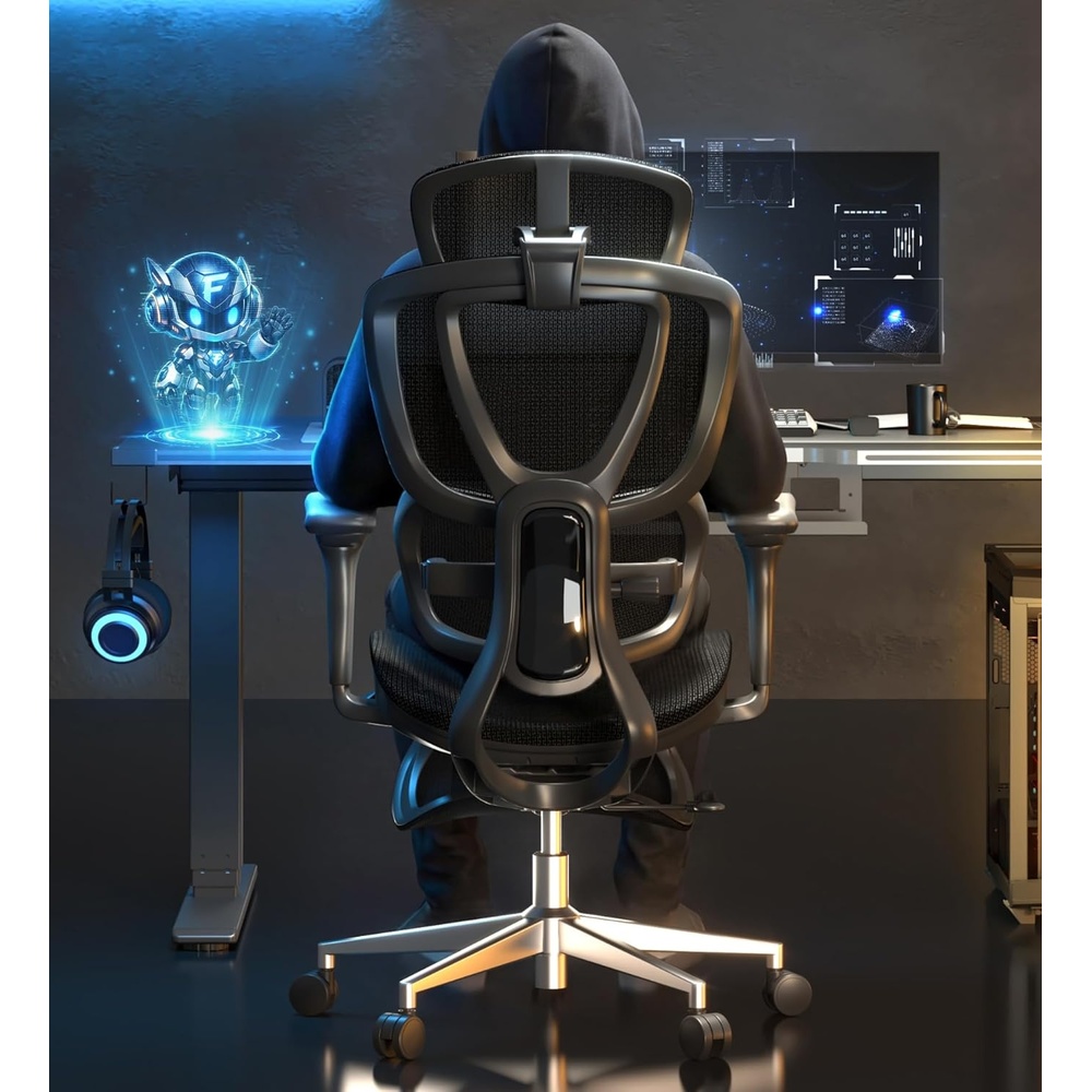 image:imageFLEXISPOT Sentinel Ergonomic Gaming Chair with 3Year Warranty DualWing Adaptive Lumbar 3D Armrests 120 3Position Recline HeightAdjustable Backrest Premium Computer Desk Chair for Home amp OfficeBlack
