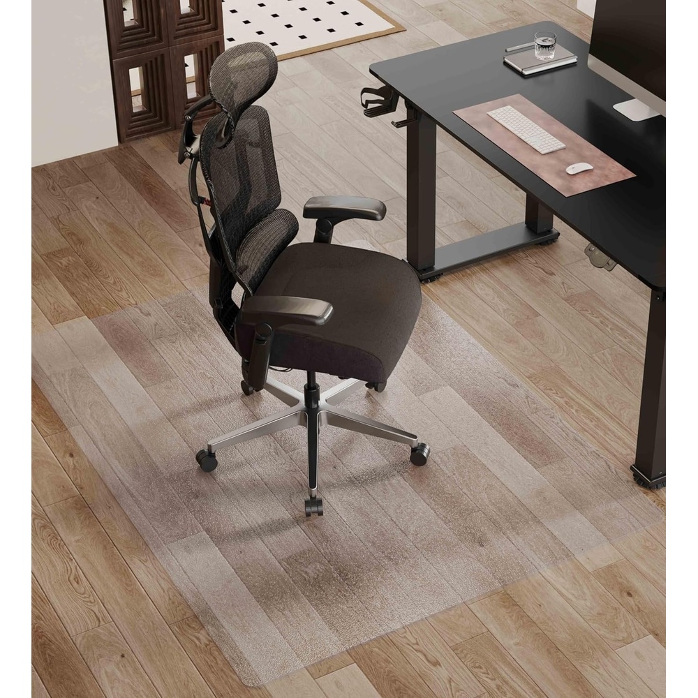 image:imageFlexiSpot 40 48 inches Clear Office Chair Mat for Hard Floors SoftFlex Floor Protector for Wood Tile amp Laminate NonSlip Rounded Corners PVC Transparent