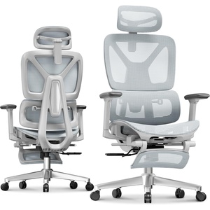 image:imageFLEXISPOT ErgoX Premium Ergonomic Office Chair with Footrest  Adjustable 3D Armrests Dynamic Lumbar Support Recline amp Tilt Function Mesh Seat for Home amp Office Use BlackBreathable Blue
