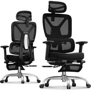 image:imageFLEXISPOT ErgoX Premium Ergonomic Office Chair with Footrest  Adjustable 3D Armrests Dynamic Lumbar Support Recline amp Tilt Function Mesh Seat for Home amp Office Use BlackCloudtech Black