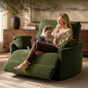 image:imageFLEXISPOT Mochi Oversized 54 Power Recliner Chair for Big and Tall Adults Chenille Fabric Electric Recliner with USB amp TypeC Ports Wide Single Sofa with Pillows for Living Room amp Bedroom BeigeOlive Green