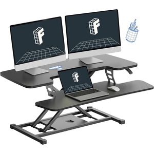 image:imageFLEXISPOT 36inch Standing Desk Converter Height Adjustable Sit to Stand Up Workstation Dual Monitor and Laptop Riser with Wide Keyboard Tray Black