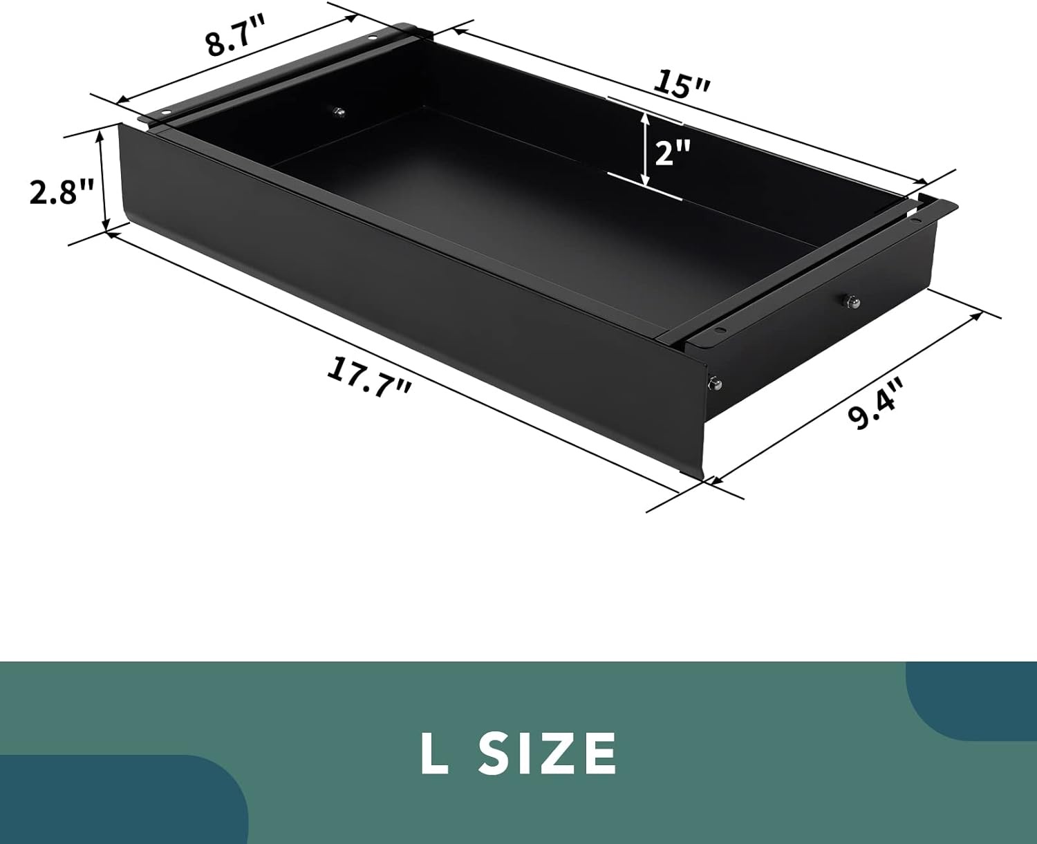image:imageFLEXISPOT Under Desk Drawer Steel Drawer for Desk Slideout Under table Mounted Drawer Standing Workstation Storage Attachment for Office Home 177 Width BlackBlack