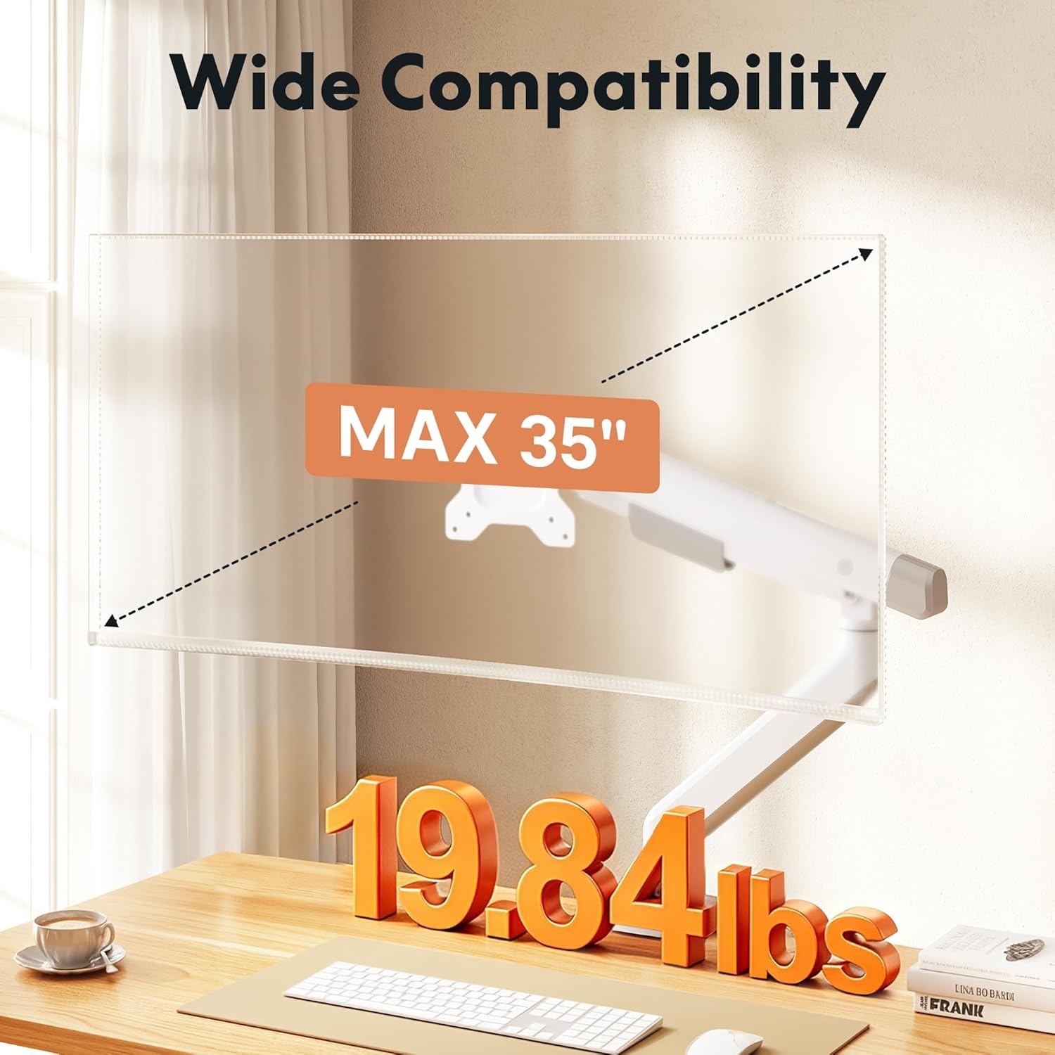 image:imageFlexiSpot Single Monitor Arm Premium Aluminum Monitor Desk Mount Fits Screen up to 35 Inches 1984 lbs Fully Adjustable Monitor Stand with CClamp amp Grommet Base for Home Office Gun GrayWhite