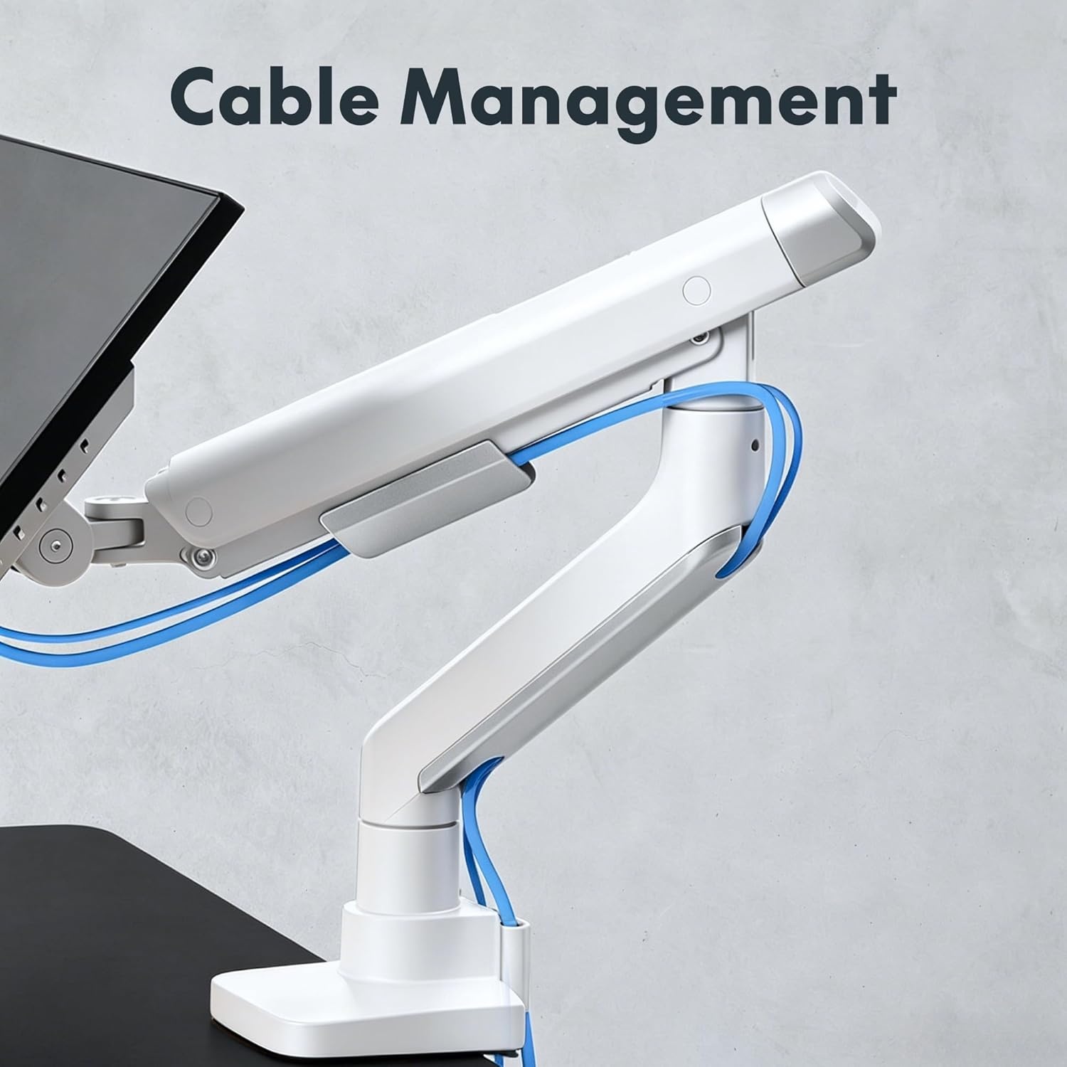 image:imageFlexiSpot Single Monitor Arm Premium Aluminum Monitor Desk Mount Fits Screen up to 35 Inches 1984 lbs Fully Adjustable Monitor Stand with CClamp amp Grommet Base for Home Office Gun GrayWhite