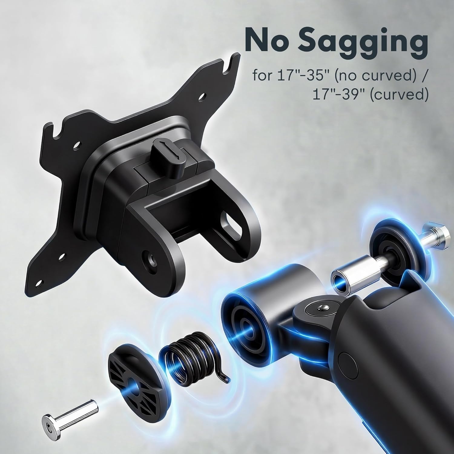 image:imageFlexiSpot Single Monitor Arm Premium Aluminum Monitor Desk Mount Fits Screen up to 35 Inches 1984 lbs Fully Adjustable Monitor Stand with CClamp amp Grommet Base for Home Office Gun GrayBlack