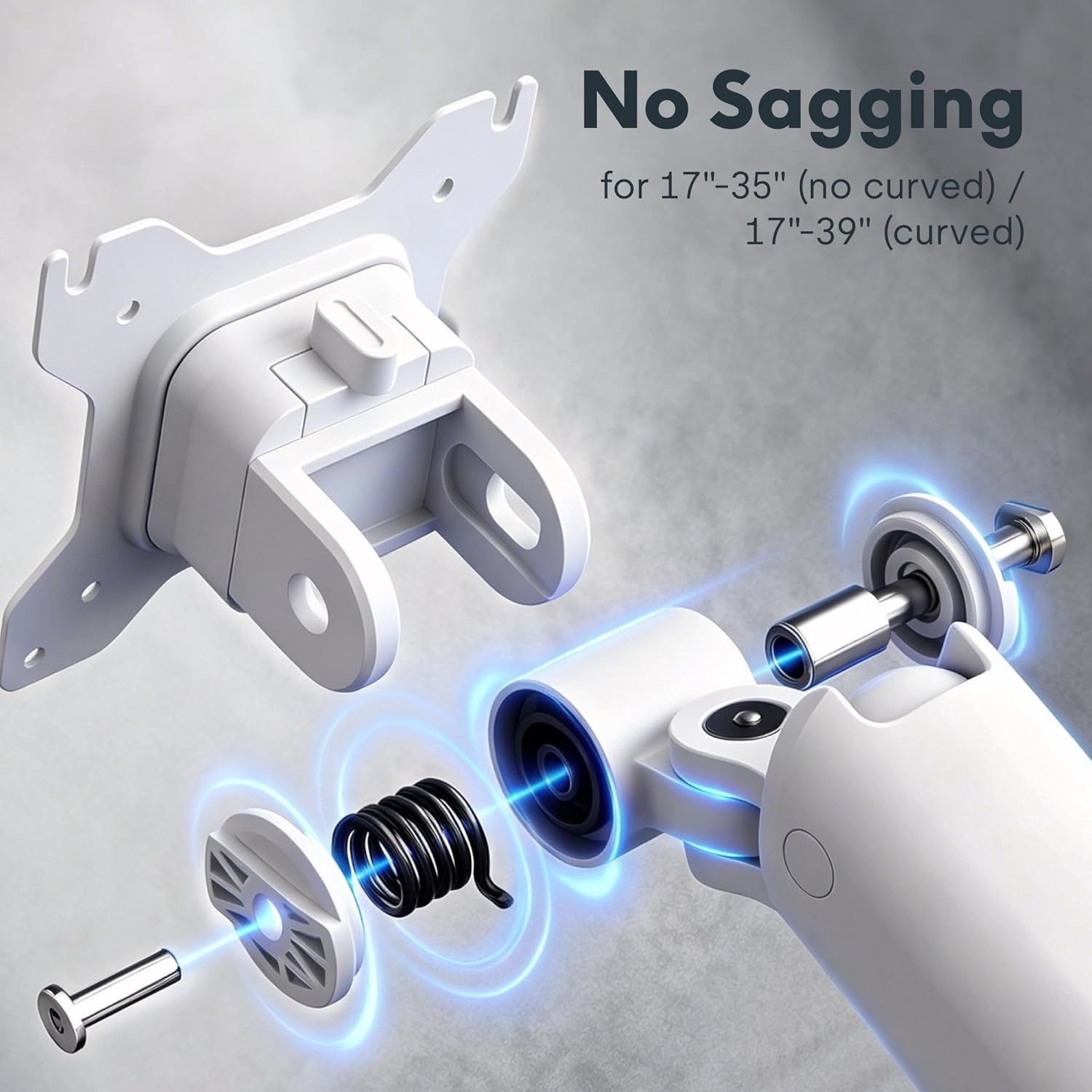 image:imageFlexiSpot Single Monitor Arm Premium Aluminum Monitor Desk Mount Fits Screen up to 35 Inches 1984 lbs Fully Adjustable Monitor Stand with CClamp amp Grommet Base for Home Office Gun GrayWhite