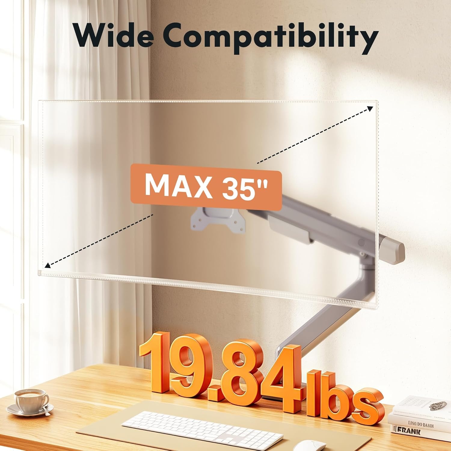 image:imageFlexiSpot Single Monitor Arm Premium Aluminum Monitor Desk Mount Fits Screen up to 35 Inches 1984 lbs Fully Adjustable Monitor Stand with CClamp amp Grommet Base for Home Office Gun GrayGun Gray