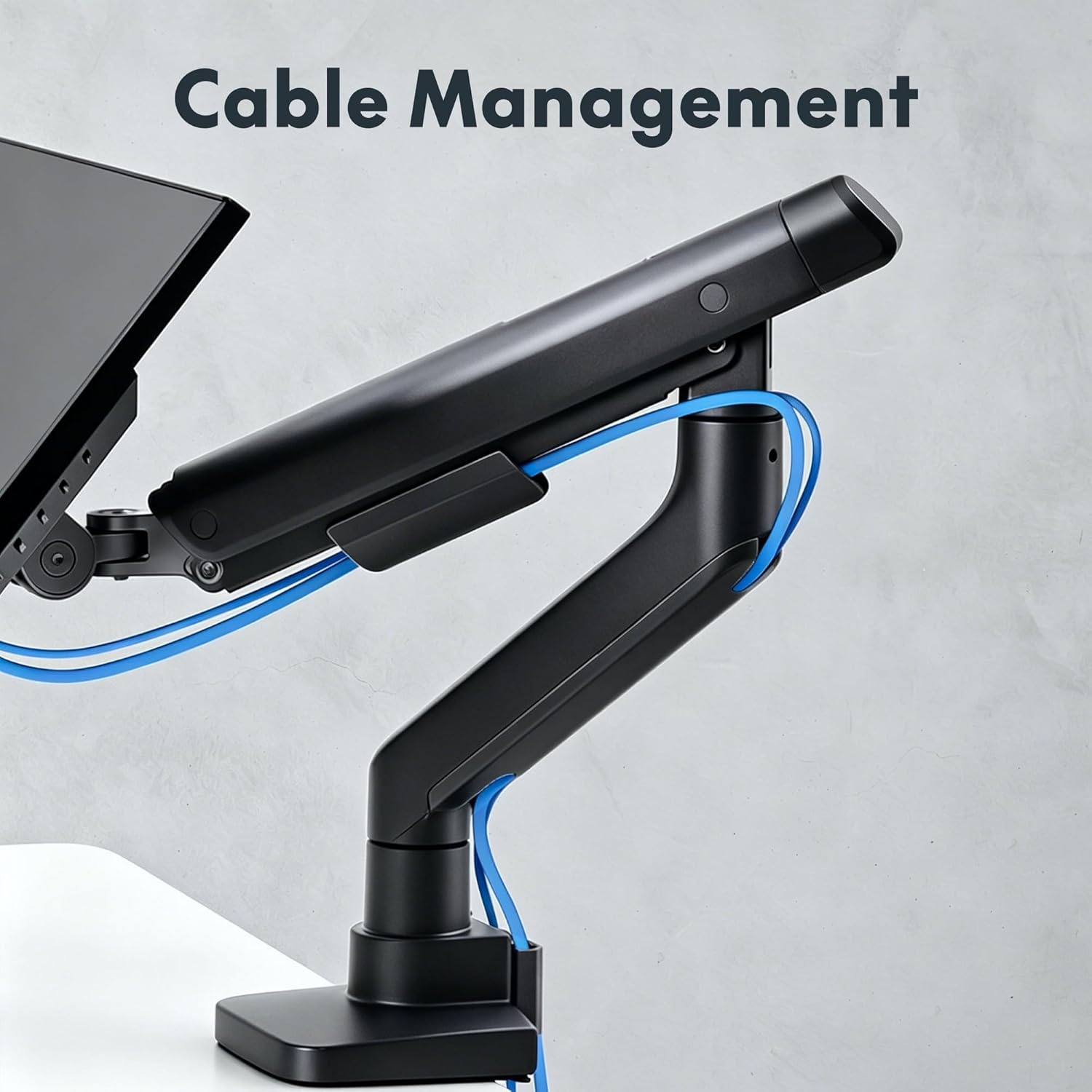 image:imageFlexiSpot Single Monitor Arm Premium Aluminum Monitor Desk Mount Fits Screen up to 35 Inches 1984 lbs Fully Adjustable Monitor Stand with CClamp amp Grommet Base for Home Office Gun GrayBlack