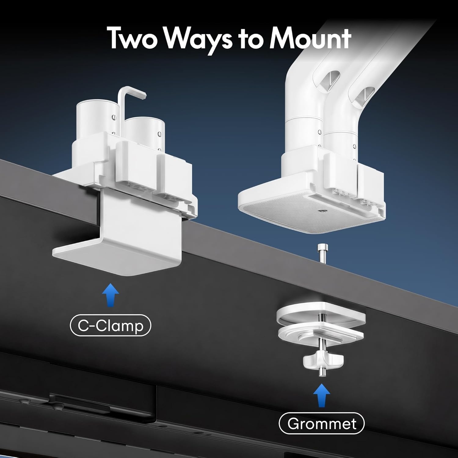image:imageFlexiSpot Ultrawide Monitor Arm Monitor Stand for 17 to 49 inch Screens Holds up to 44 Lbs Adjustable Gas Spring Arm with C Clamp amp Grommet Base for Gaming Office 75100 VESA Mount BlackWhite